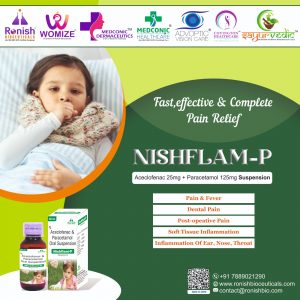 NISHFLAM P - ACECLOFENAC and PARACETAMOL SYP