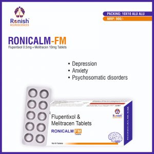 RONICALM FM - FLUPENTIXOL 0.5MG + MELITRACEN 10MG TABLETS
