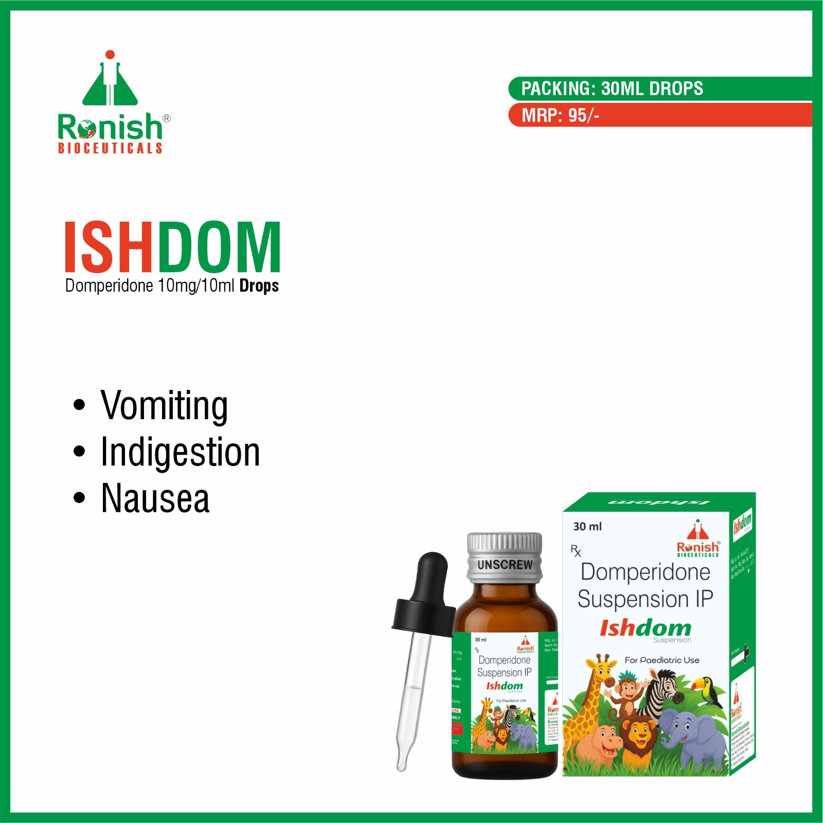 ISHDOM - DOMPERIDONE 10MG10ML DROPS ISHDOM - DOMPERIDONE 10MG10ML DROPS