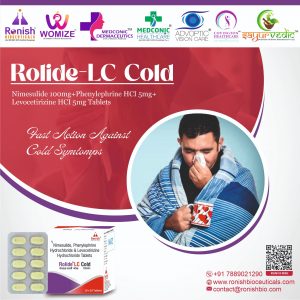 ROLIDE LC COLD - NIMESULIDE 100MG + PHENYLEPHRINE HCL 5MG + LEVOCETIRIZINE HCL 5MG TABLETS