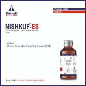 NISHKUF ES - SALBUTAMOL SULPHATE 1MG + ETOFYLLINE 50MG5ML SYRUP