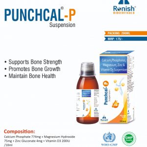 PUNCHCAL P SUSPENSION - CALCIUM PHOSPHATE 774MG + MAGNESIUM HYDROXIDE 75MG + ZINC GLUCONATE 4MG + VITAMIN D3 200IU10ML